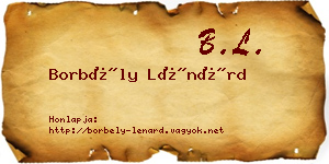 Borbély Lénárd névjegykártya