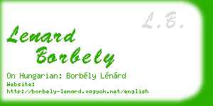 lenard borbely business card